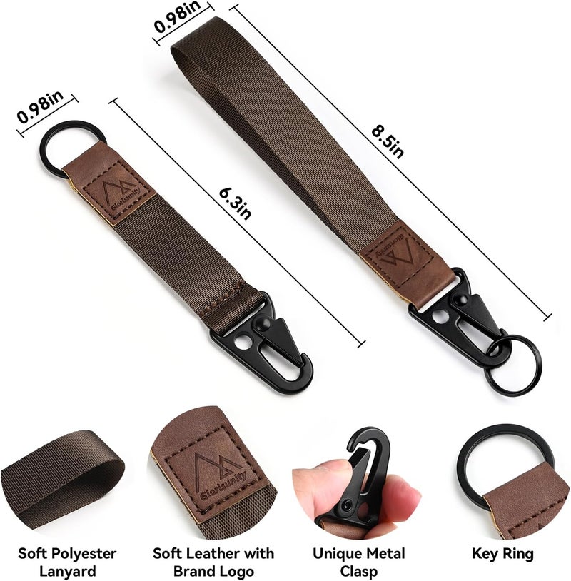 Glorisunity Hand Wrist Lanyard Key Chain Holder, Wristlet Strap for Key for Women & Men, Lanyard for Car Key (2 Piece)… - Image 3
